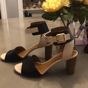 Chloe sandal two-tone creme and black